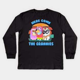 Here come the grannies - Retro Kids Long Sleeve T-Shirt